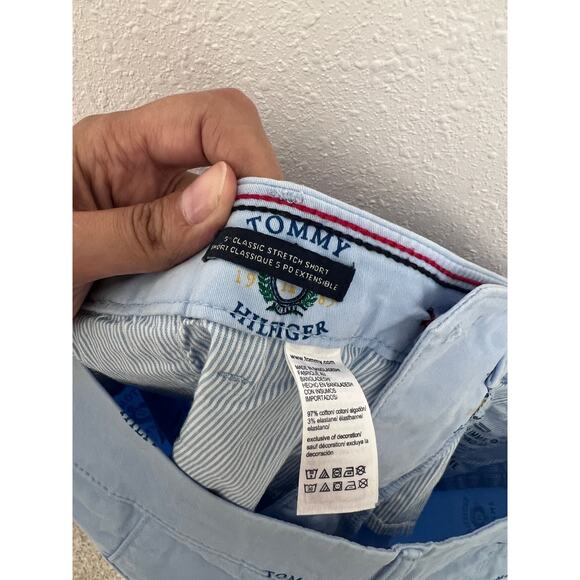 Tommy Hilfiger Light Blue Embroidered Logo Shorts Women’s 12 - Picture 6 of 7